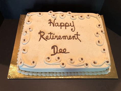 Retirement 12 Sheet Cake Covered In Carmel Buttercream Cake Art Deign