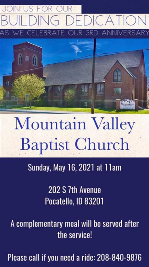 Celebrate Mountain Valley Baptist Churchs 3rd Anniversary And Building