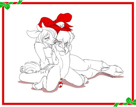 Rule 34 Antlers Blush Bondage Bound Bow Breasts Candy Cane Cervine
