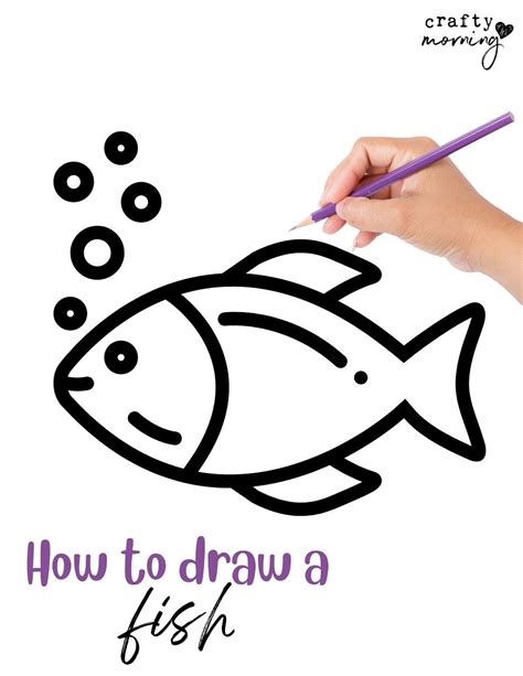 Easy Fish Drawing Step By Step Printable Crafty Morning In 2022