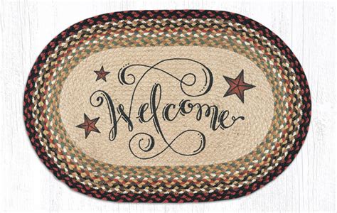 Op 319 Welcome Barn Star Oval Rug The Braided Rug Place