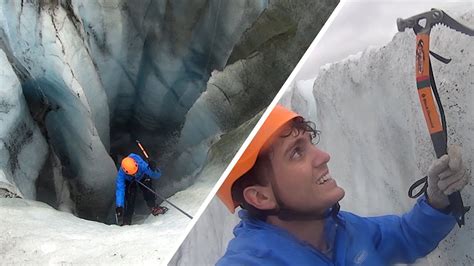 Ice Pick Climbing A Glacier Youtube