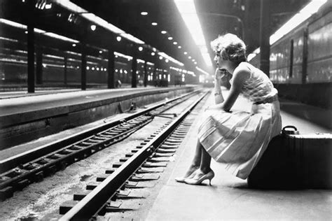 Henripixteenage Girl Waiting For Train Chicago Illinois 1960via