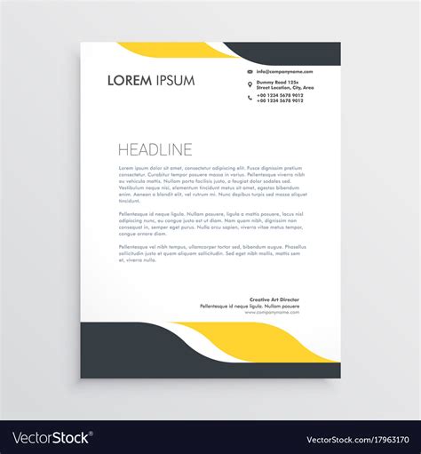 Download letterhead design with blue geometric shapes and arrow for free. Creative letterhead design template Royalty Free Vector