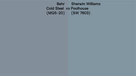 Behr Cold Steel MQ5 20 Vs Sherwin Williams Poolhouse SW 7603 Side