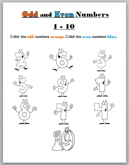 Learning Ideas Grades K 8 Odd And Even Numbers Coloring Page