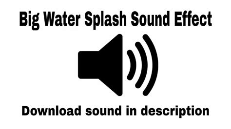 Big Water Splash Sound Effect Youtube