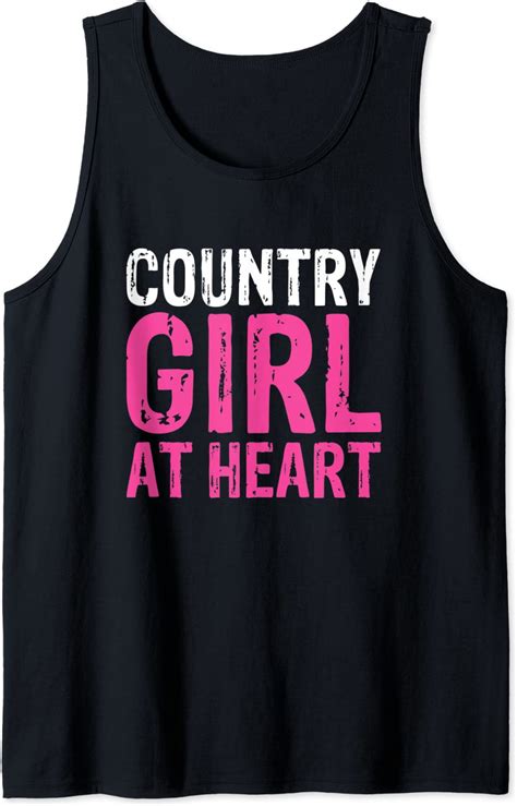 Country Girl At Heart Hometown Sweetheart Cute Fun Tank Top
