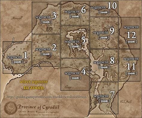 Cyrodiil Navigation Map Province Of Cyrodiil The Elder Scrolls Iv