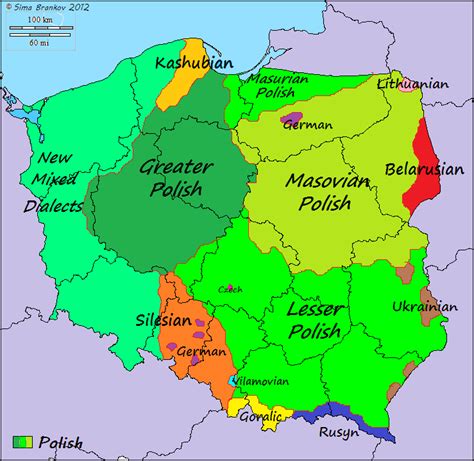 Languages And Dialects Of Poland [739 × 720] R Mapporn