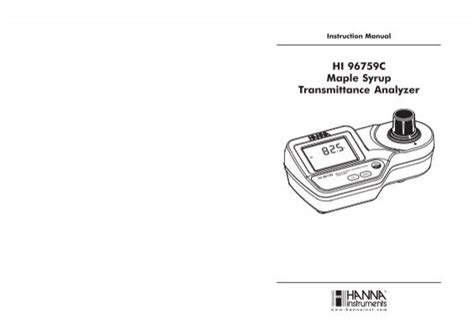 Hi 96759c Maple Syrup Transmittance Analyzer Hanna Instruments