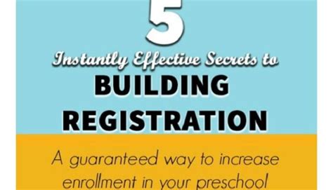 5 Instantly Effective Secrets To Building Preschool Registration