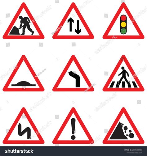 This Image Triangle Road Signs Vector Stock Vector Royalty Free