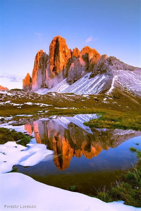Tre Cime Di Lavaredo Italian For The Three Peaks Of Lavaredo In The