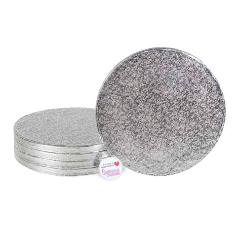 Silver Cake Drum Round And Square Sugar And Crumbs
