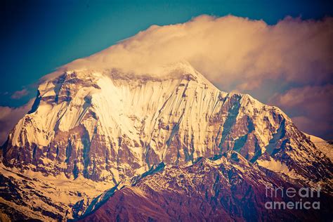 Peak Of Mount Dhaulagiri In Himalayas Mountain Nepal Photograph By