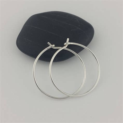 Thick Sterling Silver Hoop Earrings Gauge Mm Wire Etsy Silver