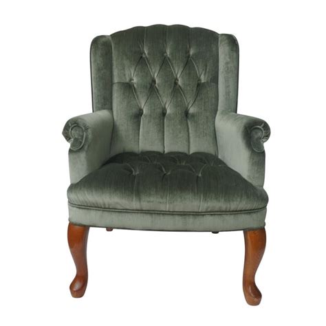 There is slight wear/fading to the top of both chairs but this is to be expected from a vintage chair, this has been reflected in the price. 1960s Vintage Tufted Velvet Wingback Sage Green Chair ...
