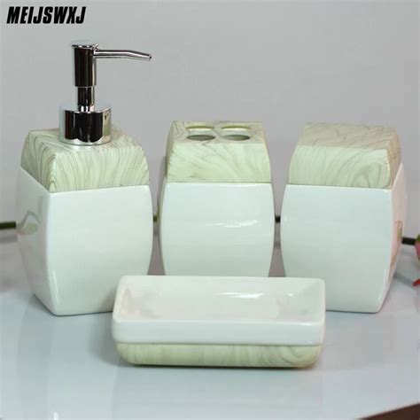 Meijswxj 4pcsset Bathroom Kit Fashion Elegant Ceramic Bathroom Set