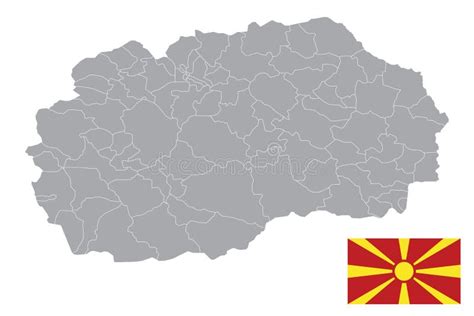 Macedonia Map With Flag Stock Vector Illustration Of Department