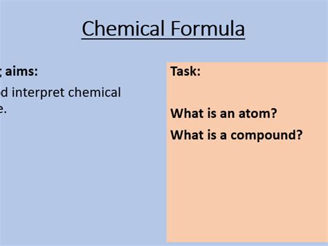 Ks3 Writing Chemical Formulae Teaching Resources