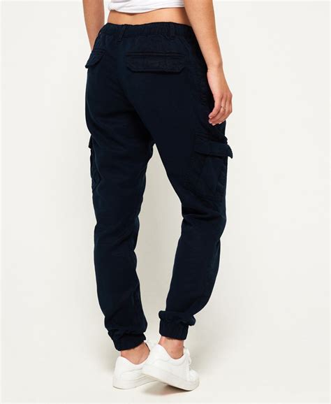 Womens Utility Cargo Joggers In Super Deep Navy Superdry Uk