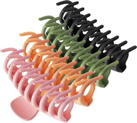 nuoshen 4 pcs matte plastic hair claw clips nonslip large girls hair claw clips jaw for women