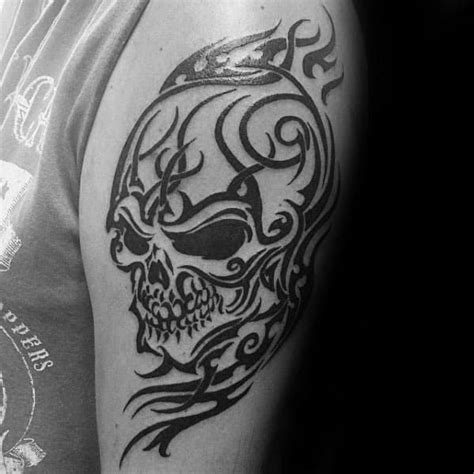 50 Tribal Skull Tattoos For Men Masculine Design Ideas Skull Tattoo