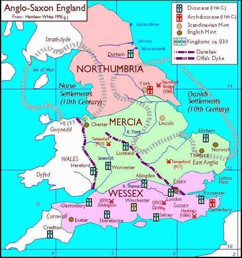 A Map Of The Viking Invasion In England