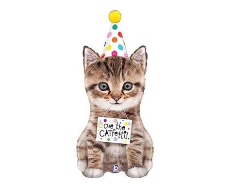 Cat Party Balloon Cat Birthday Balloon Kitty Cat Balloon Etsy In 2021