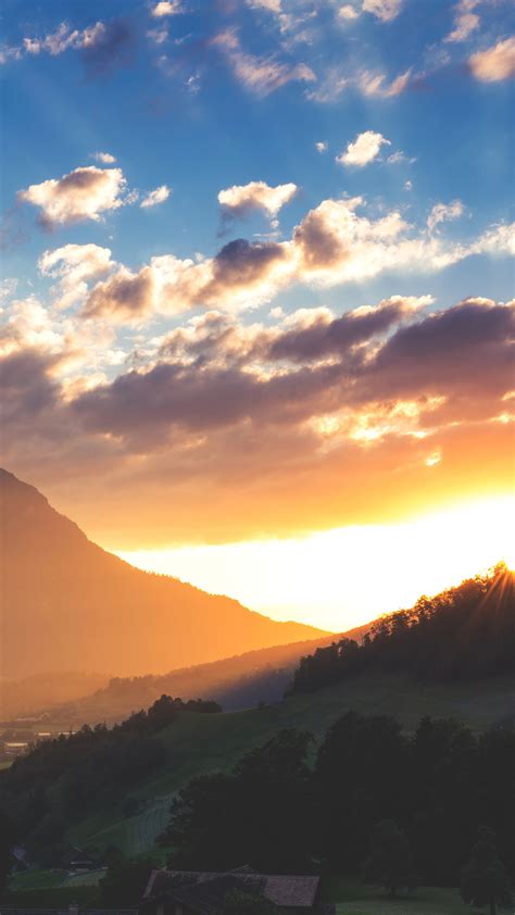 1080x1920 Sunbeam Horizon Nature Landscape Hd Mountains For Iphone