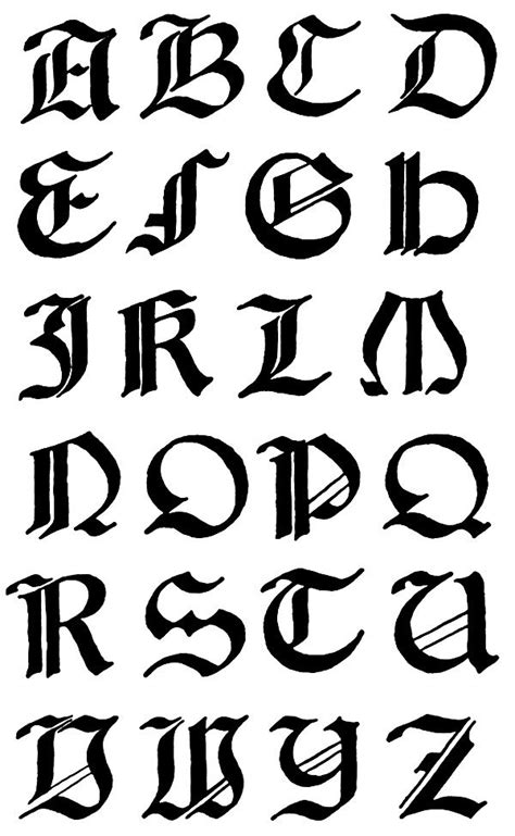 A charming font by gemfonts | graham meade. Gothic Letters A-Z ~ Karen's Whimsy | Lettering alphabet ...