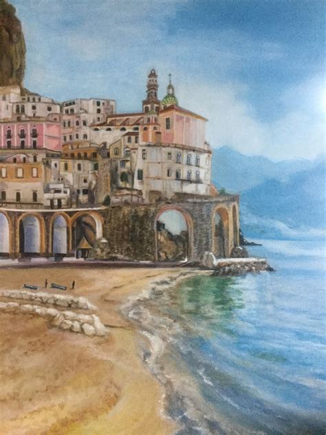 Amalfi Coast Italy Acrylic On Canvas Amalfi Coast Italy Amalfi