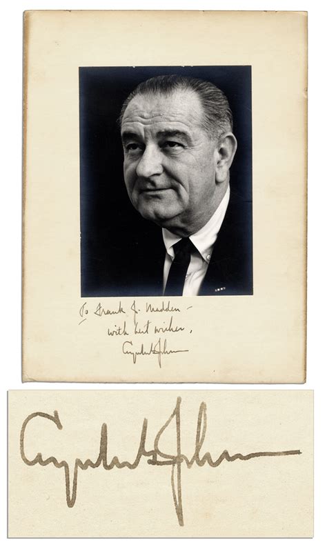 Lyndon johnson was the 36th president of the united states. Lot Detail - Lyndon B. Johnson Photo With Signed Mat
