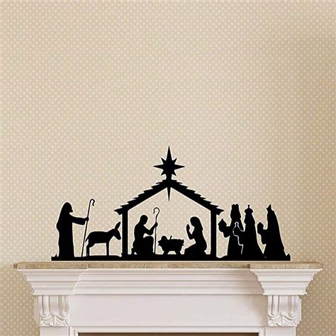 Nativity Scene Silhouette Vinyl Decal | Nativity scene silhouette, Silhouette vinyl, Vinyl decals