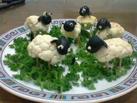 Cauliflower Sheep Food Carving Easy Food Art Creative Food