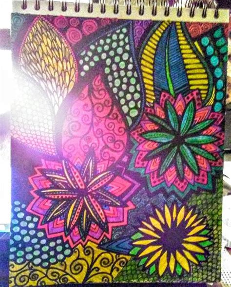 ColorIt Calming Doodle Done With Mixed Sharpie And ColorIt Markers