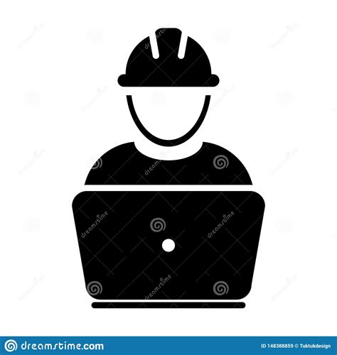 Construction Worker Icon Vector Male Service Person Profile Avatar With