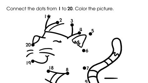 Each worksheet features a fun design that. Dot-To-Dots 1-20 Cat | Anywhere Teacher