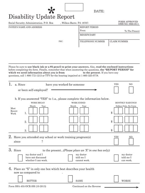 Ssa455 Online 2013 2024 Form Fill Out And Sign Printable Pdf Template