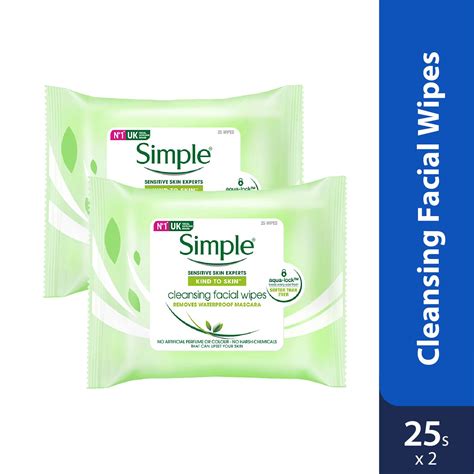 Simple Cleansing Facial Wipes 25s Twin Pack Alpro Pharmacy