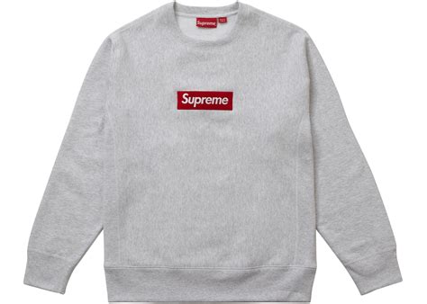 Supreme Box Logo Crewneck Fw18 Ash Grey Fw18