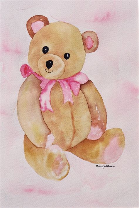 Teddy Bear Watercolor By Betty Wilson Bear Paintings Watercolor