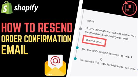 Shopify How To Resend Order Confirmation Email Youtube