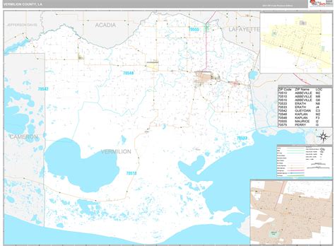 Vermilion County, LA Wall Map Premium Style by MarketMAPS - MapSales.com