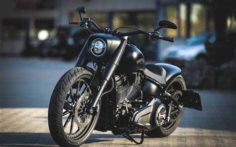 Download Wallpapers Harley Davidson Thunderbike Dark Dude Black Matte