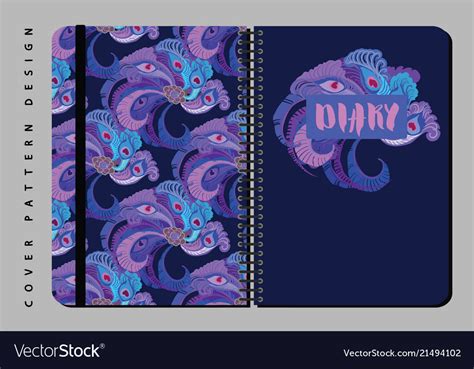 Notebook And Diary Cover Design For Print Vector Image