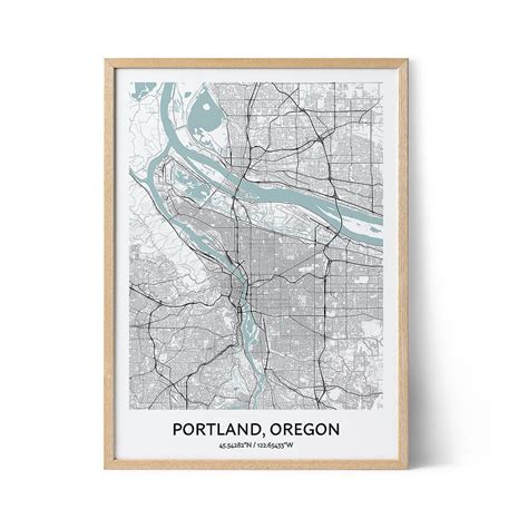 Portland Map Poster Your City Map Art Positive Prints