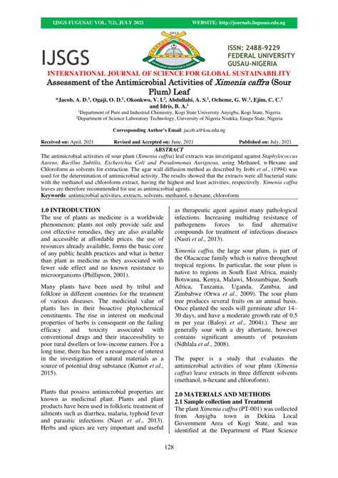 Pdf Assessment Of The Antimicrobial Activities Of Ximenia Caffra