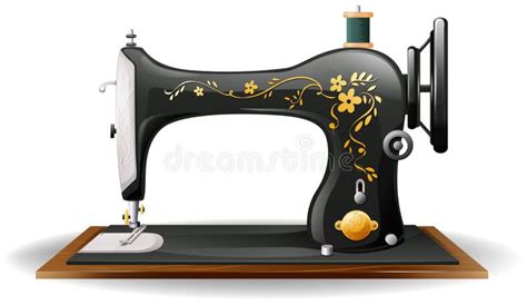 A Girl With Sewing Machine Stock Vector Illustration Of Seamstress